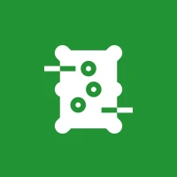 Foosball table icon on green background.